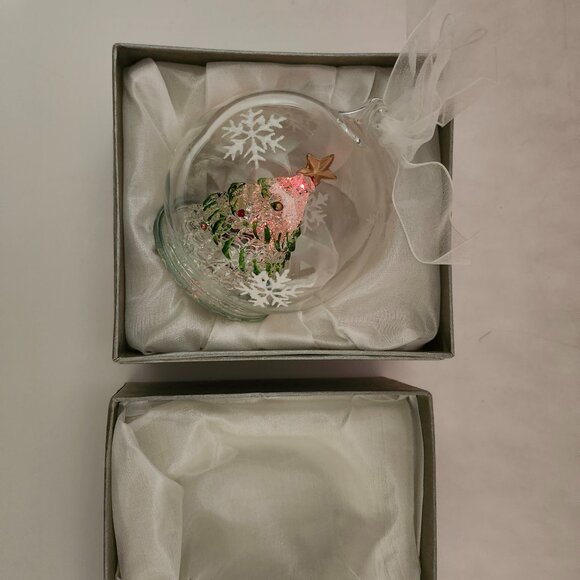 Christmas Tree Glass Globe Light Up Multicolor Ornament - Picture 1 of 6